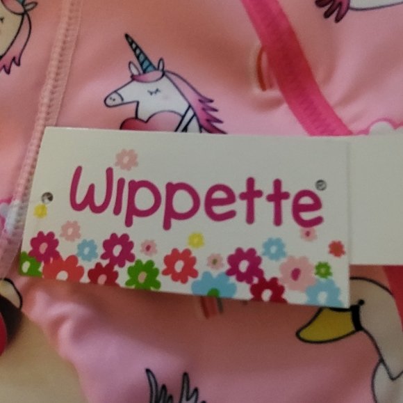 Wippette Baby Girls Rashguards Swimsuits. One Blue, One Pink. Both 9 Mths. NWT. - Picture 6 of 7